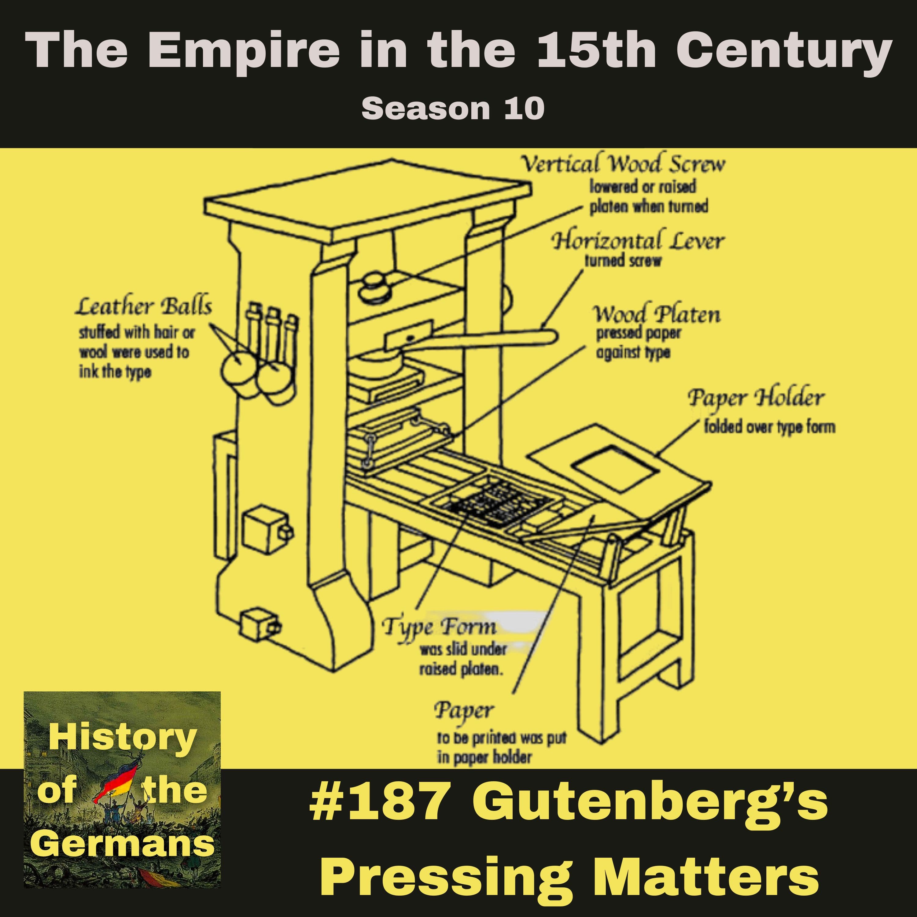 Ep. 187 – Johannes Gutenberg’s Pressing Matters
