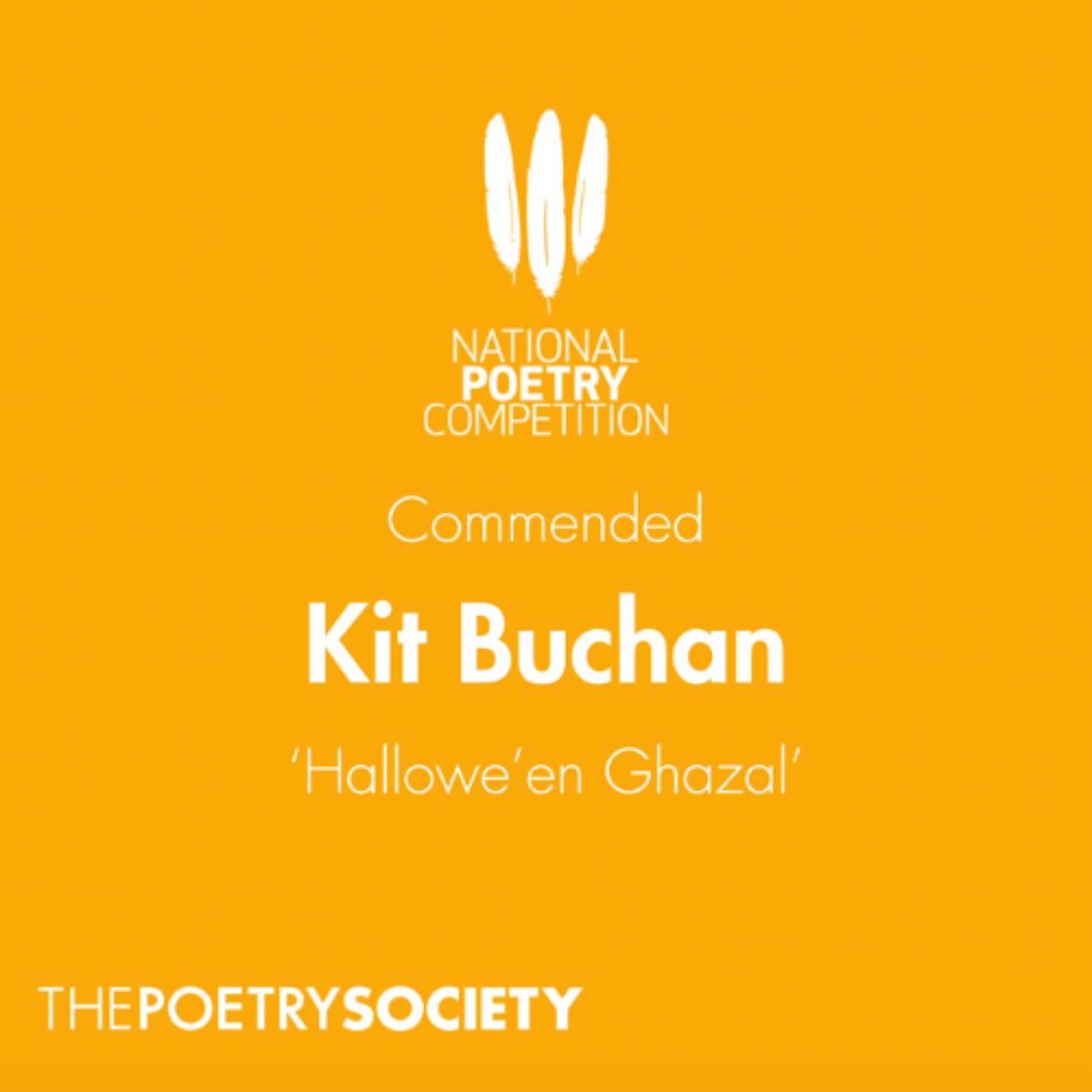 Kit Buchan reads 'Hallowe'en Ghazal' | National Poetry Competition 2024