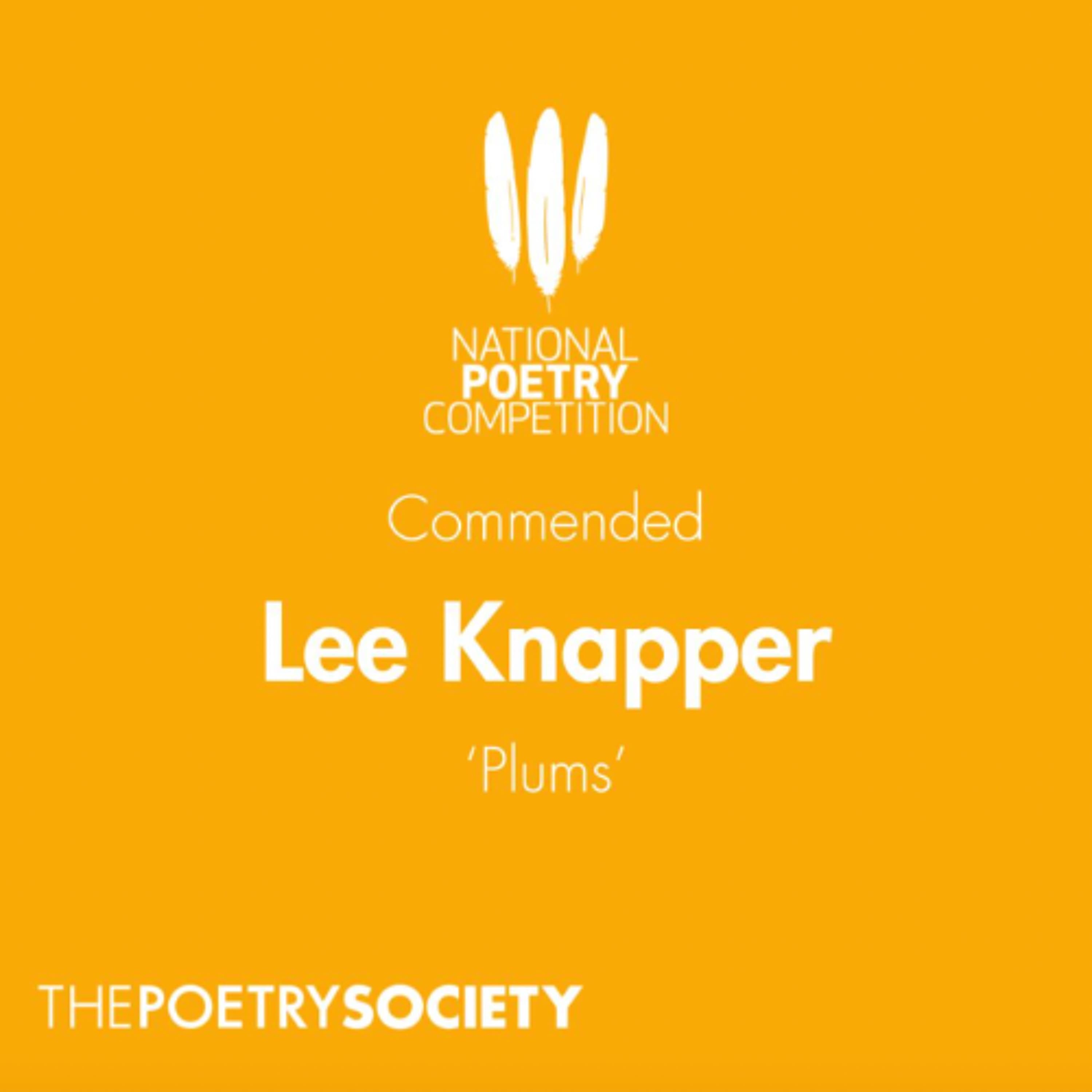 Lee Knapper reads 'Plums' | National Poetry Competition 2024