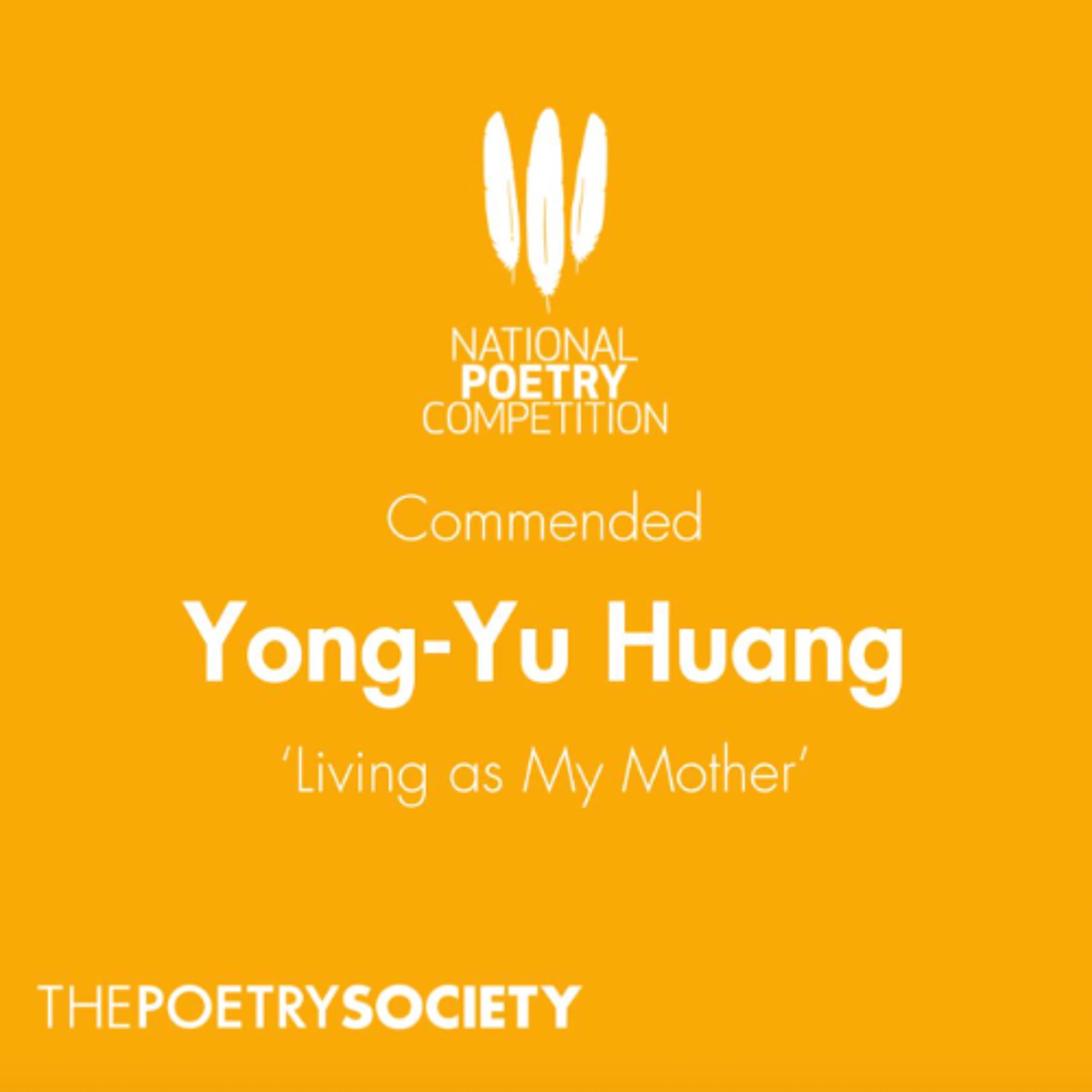Yong-Yu Huang reads 'Living as My Mother' | National Poetry Competition 2024