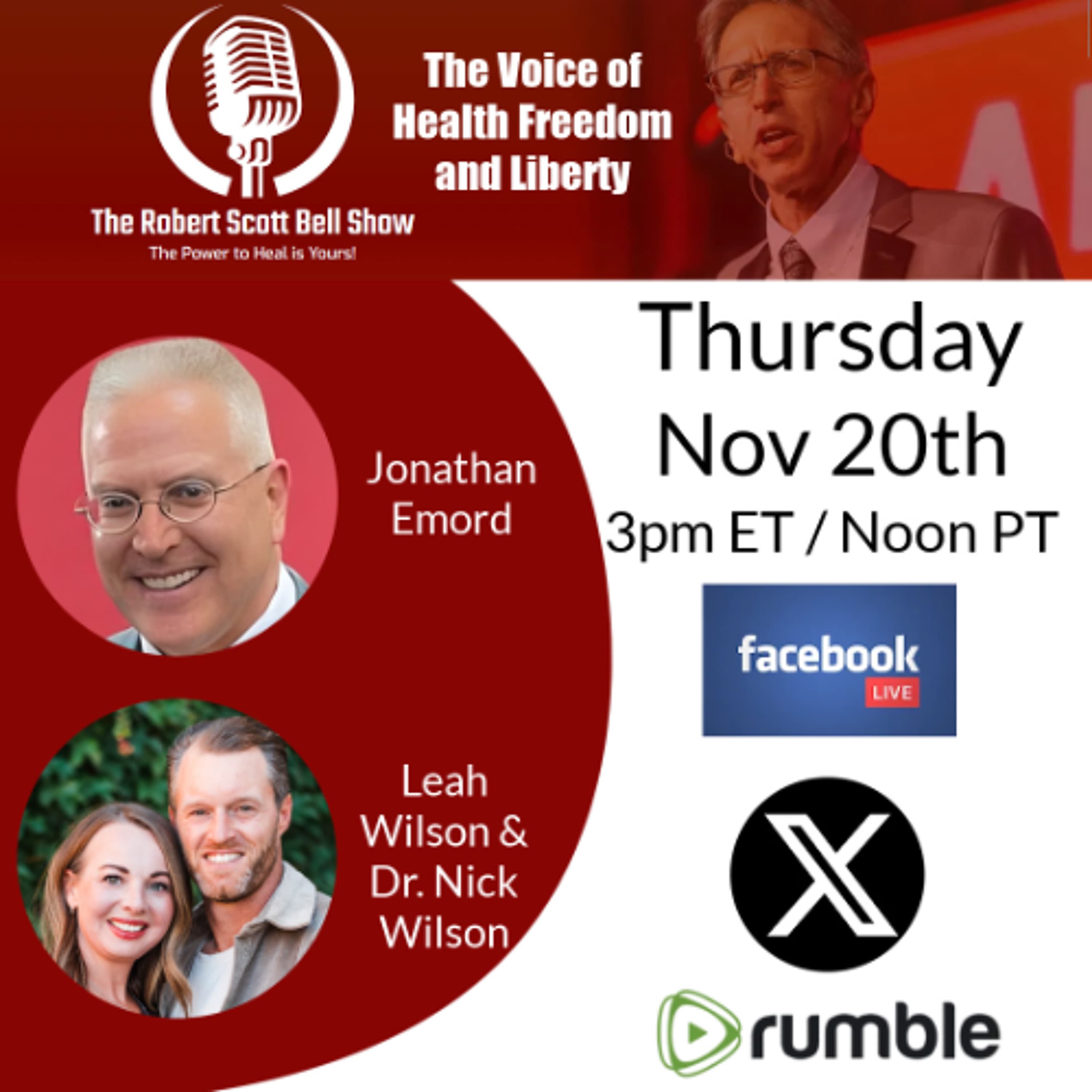Jonathan Emord, Use MAHA or Lose, Dems Urge Military Disobedience, Leah & Nick Wilson, Stand for Health Freedom - The RSB Show 11-20-25