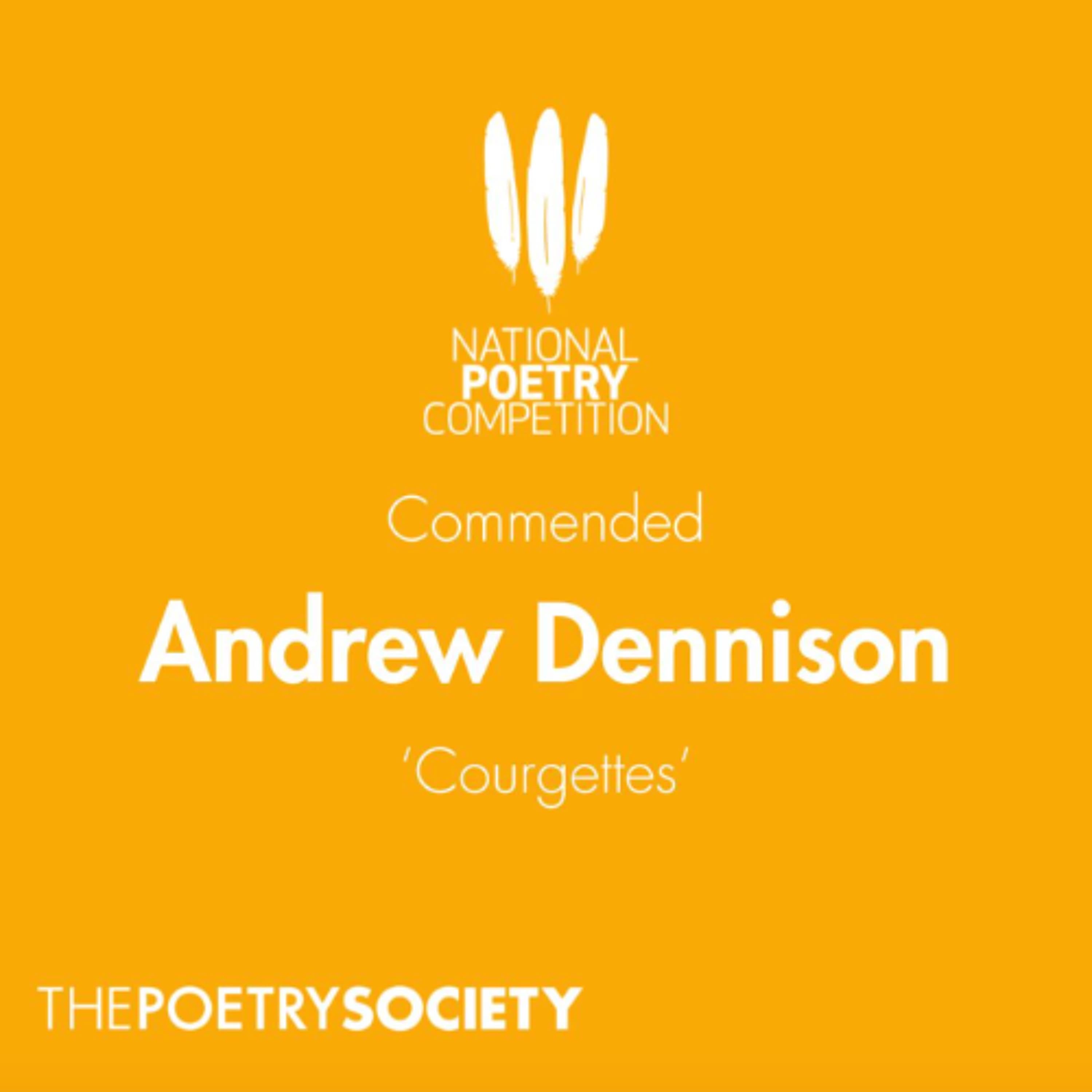 Andrew Dennison reads 'Courgettes' | National Poetry Competition 2024