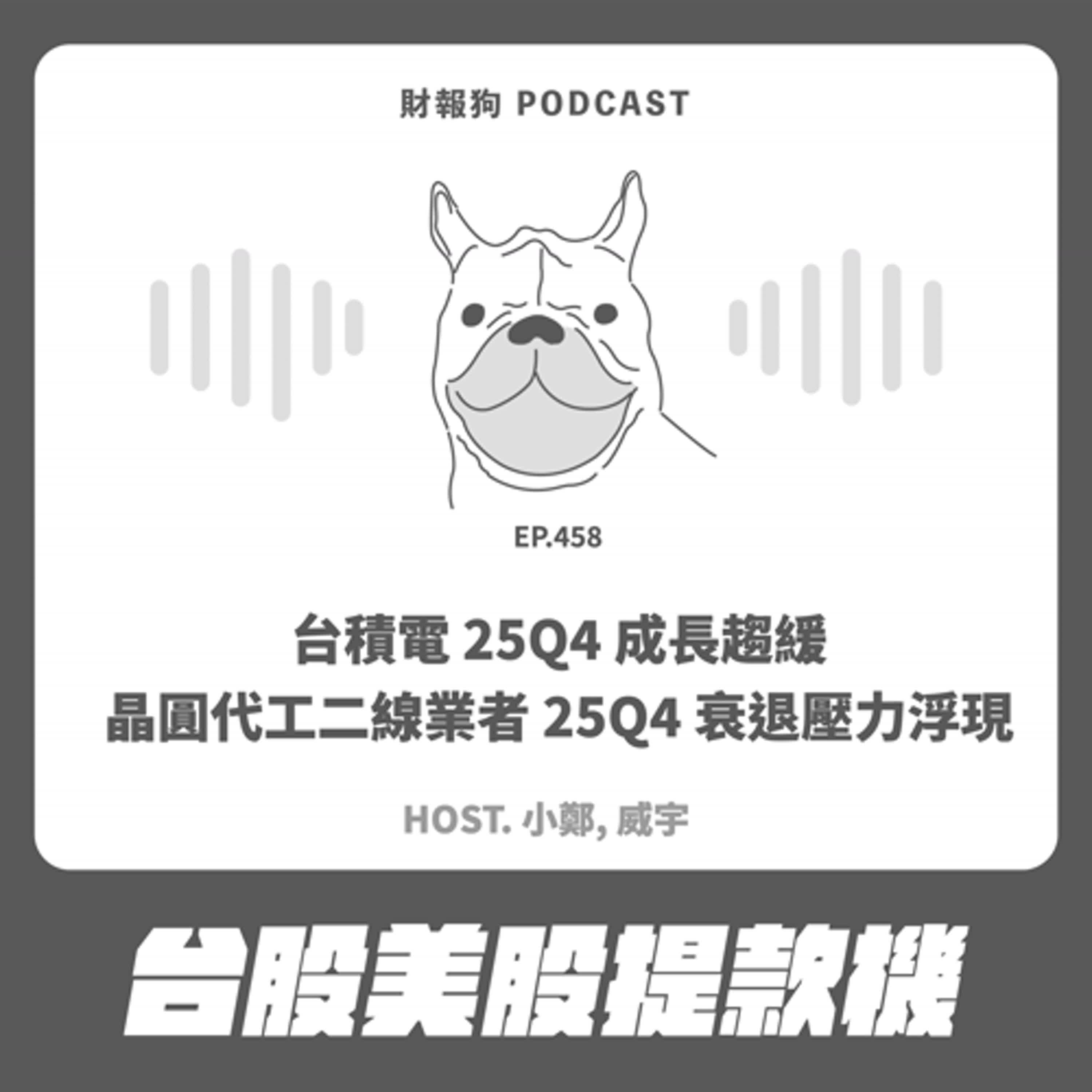 458.【台股美股提款機】台積電 25Q4 成長趨緩，晶圓代工二線業者 25Q4 衰退壓力浮現