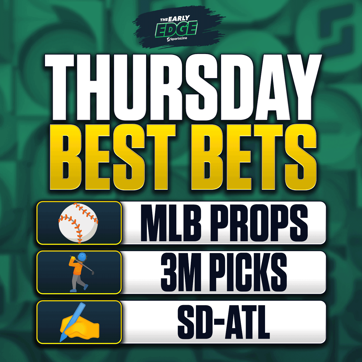 Thursday's BEST BETS: MLB Props + NFL Picks + Golf Bets