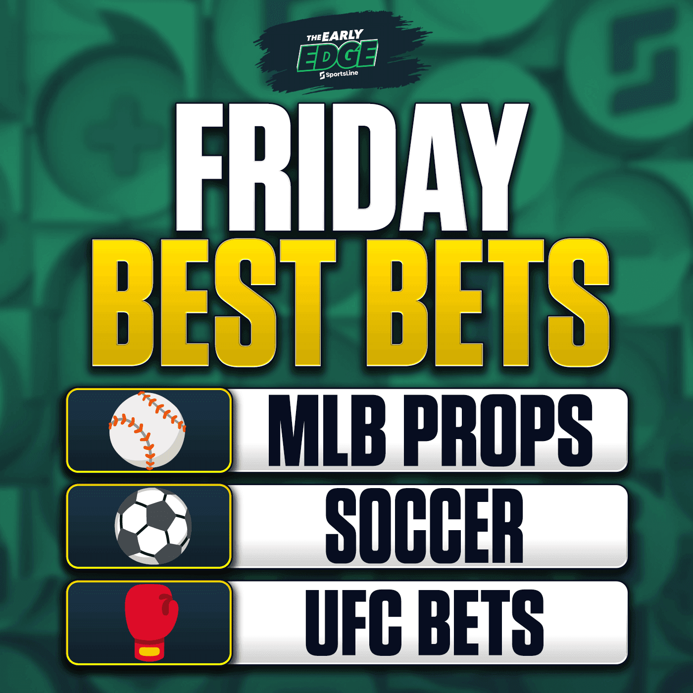 Friday's BEST BETS: MLB Picks + Soccer Bets + PGA Tour + UFC