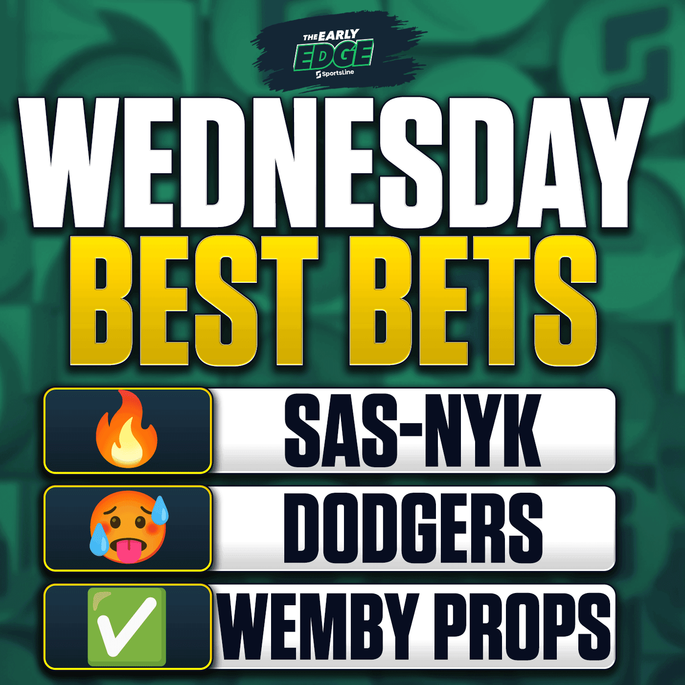 Wednesday's BEST BETS: Spurs vs. Knicks Game 4 Picks + MLB Props