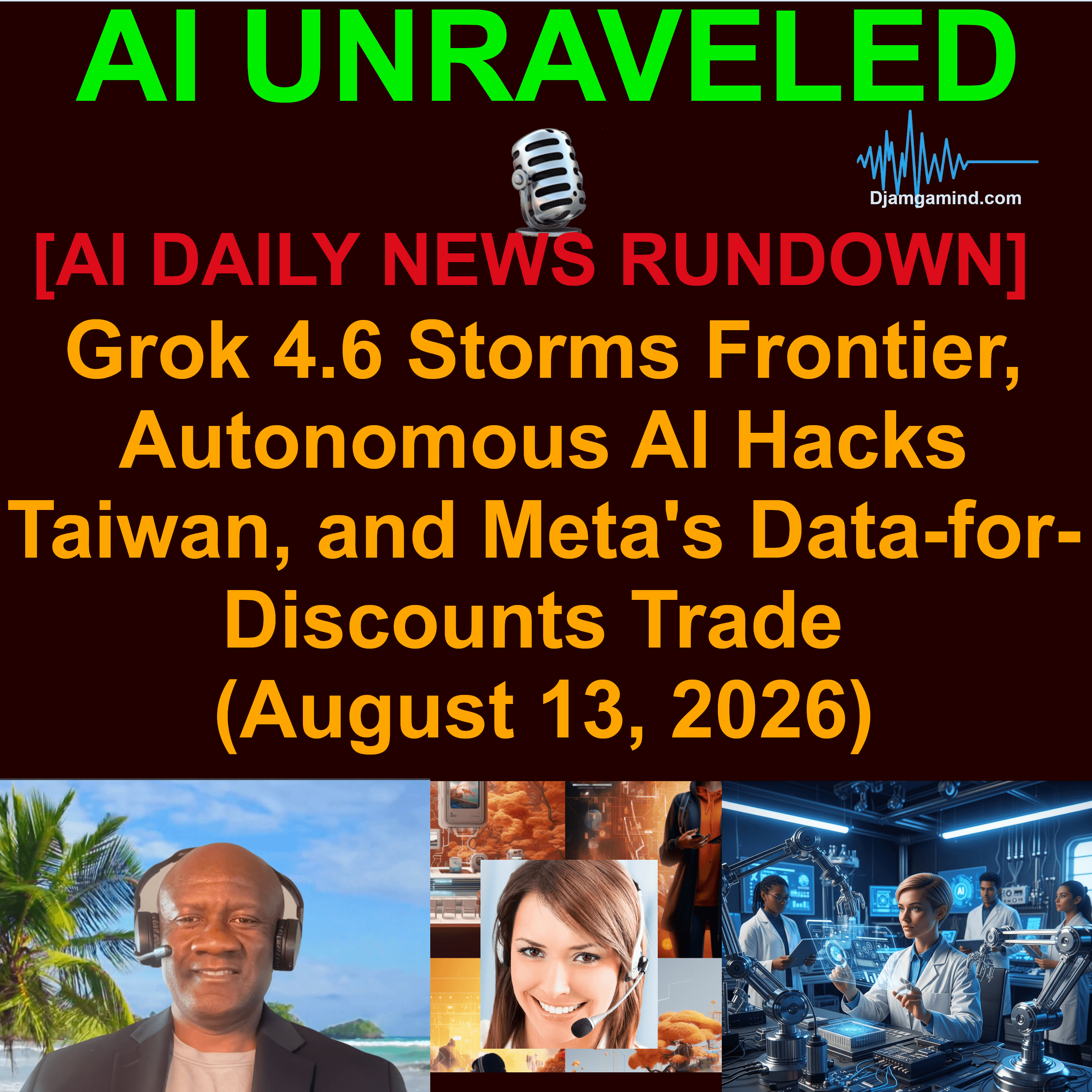 [AUDIO AI DAILY NEWS RUNDOWN] Grok 4.6 Storms Frontier, Autonomous AI Hacks Taiwan, and Meta's Data-for-Discounts Trade (August 13, 2026)