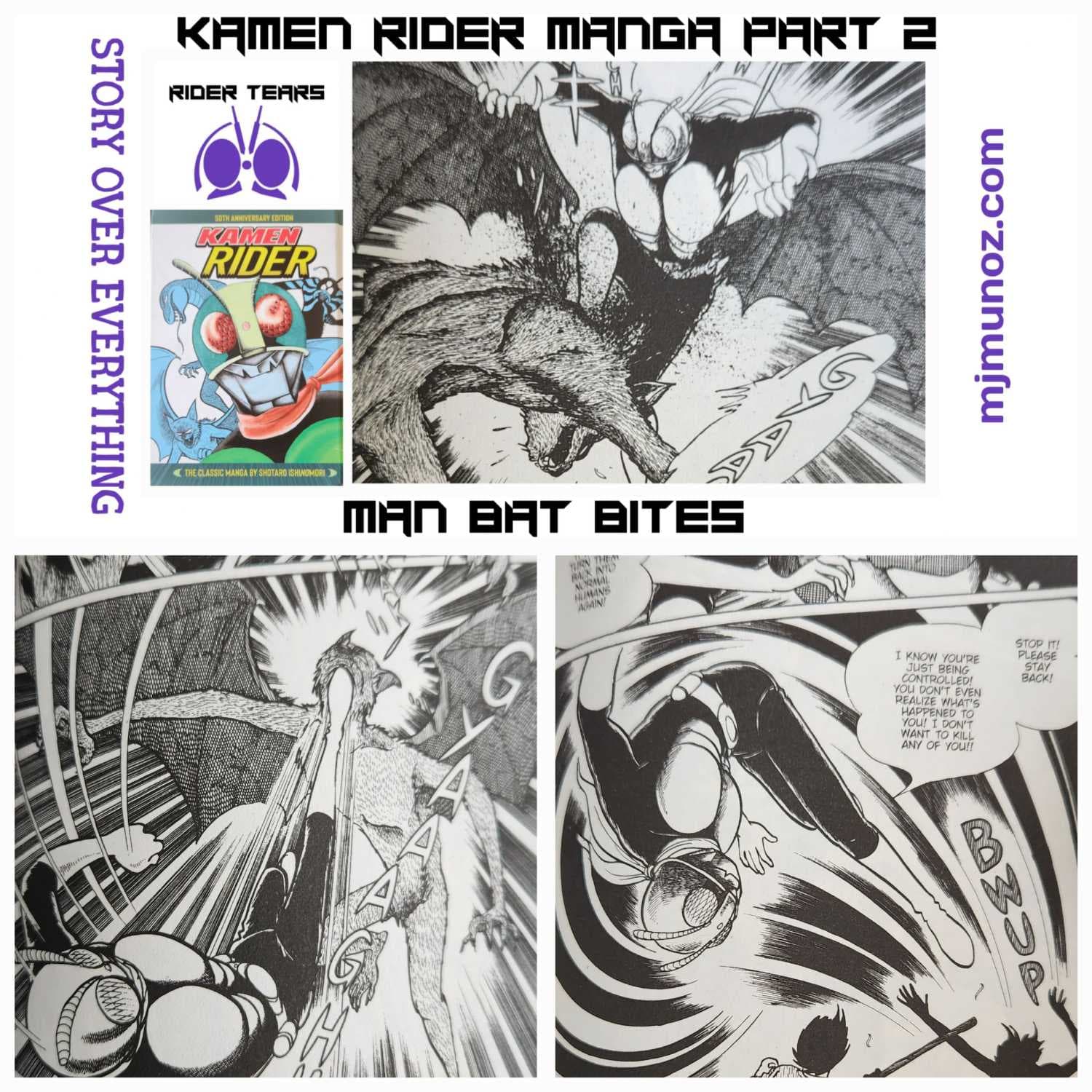 Man Bat Bites Kamen Rider Manga Part 2 |Rider Tears