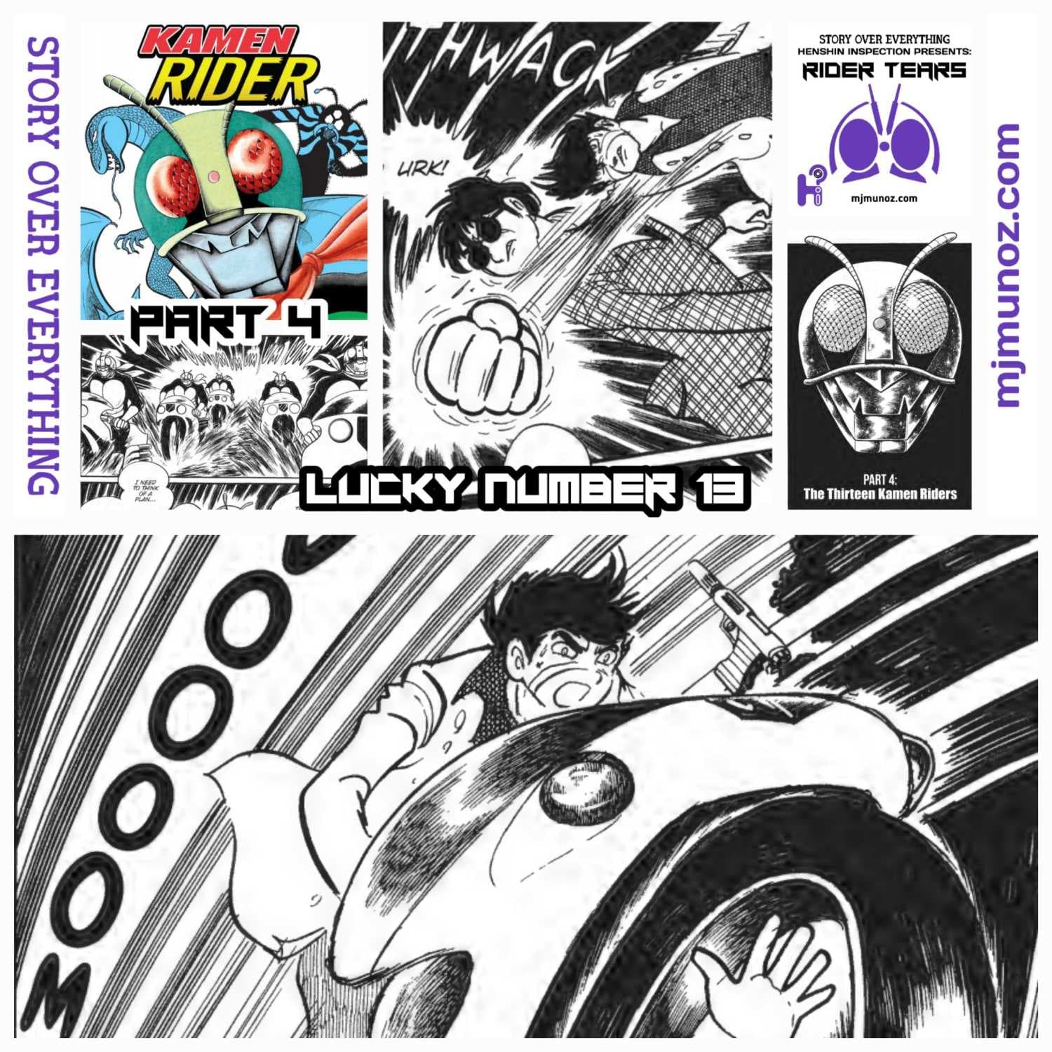Kamen Rider Manga Part 4 Lucky Number 13 |Rider Tears