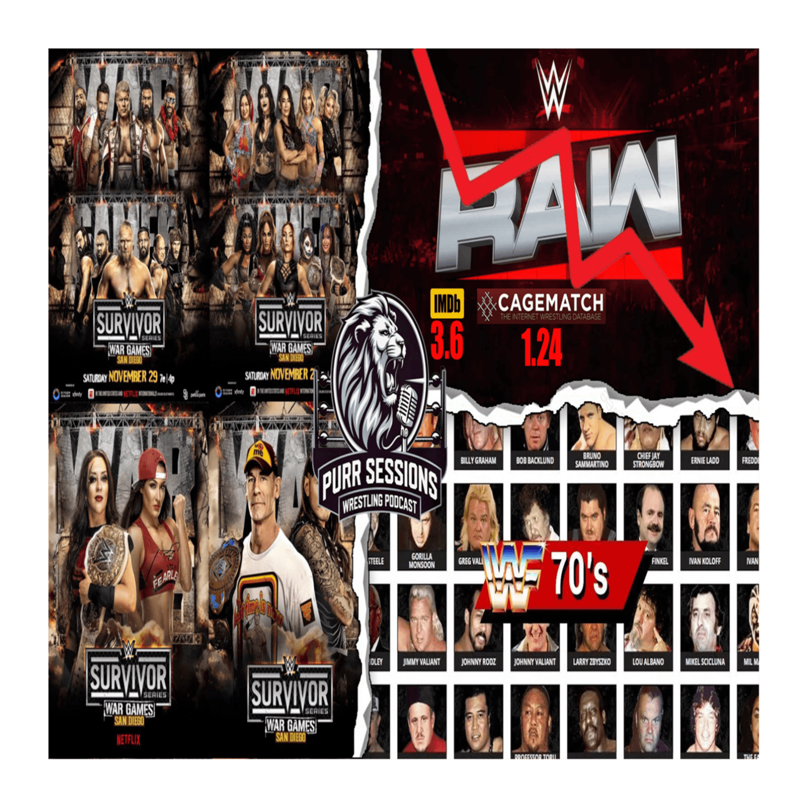The WORST WWE MONDAY NIGHT RAW In History 11/26/18 P2, WWE Survivor Series Predictions, WWF/WWWF Gimmicks +More