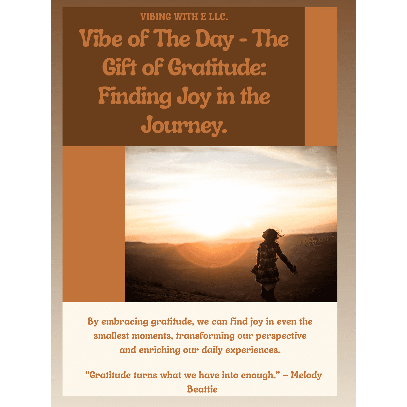 Vibe Of The Day - The Gift of Gratitude: Finding Joy in the Journey.