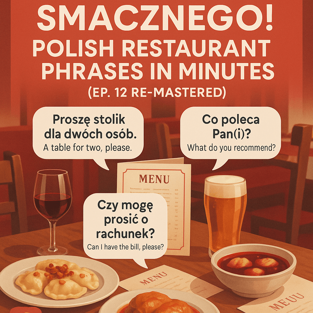 #514 Smacznego! Polish Restaurant Phrases in Minutes (Ep. 12 Re Mastered)