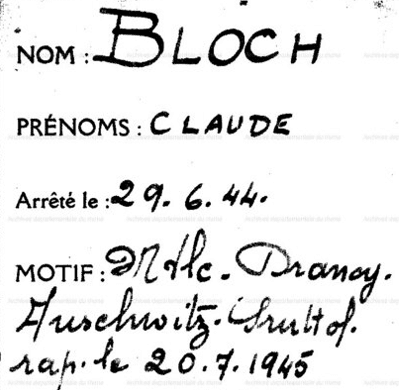 # 204 Claude Bloch, déporté
