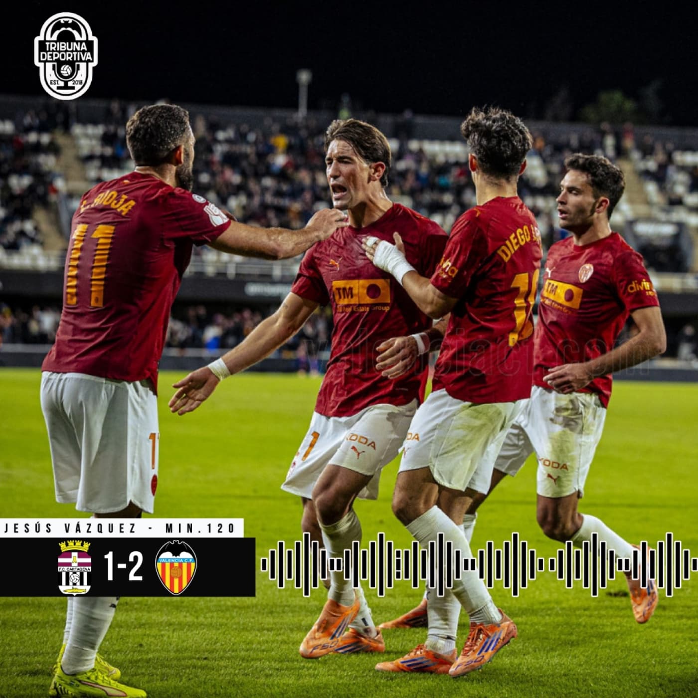 GOL | Jesús Vázquez FC Cartagena 1 - 2 Valencia CF Copa del Rey 1/32