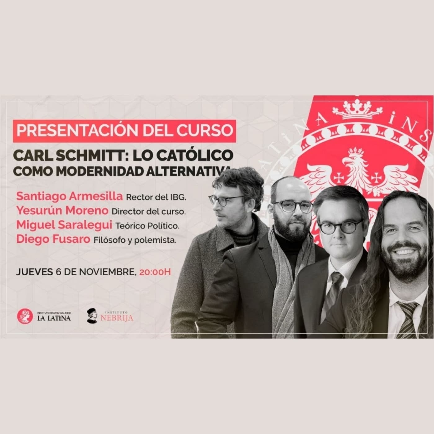 Curso: Carl SCHMITT, lo Católico como Modernidad Alternativa - Instituto Beatriz Galindo