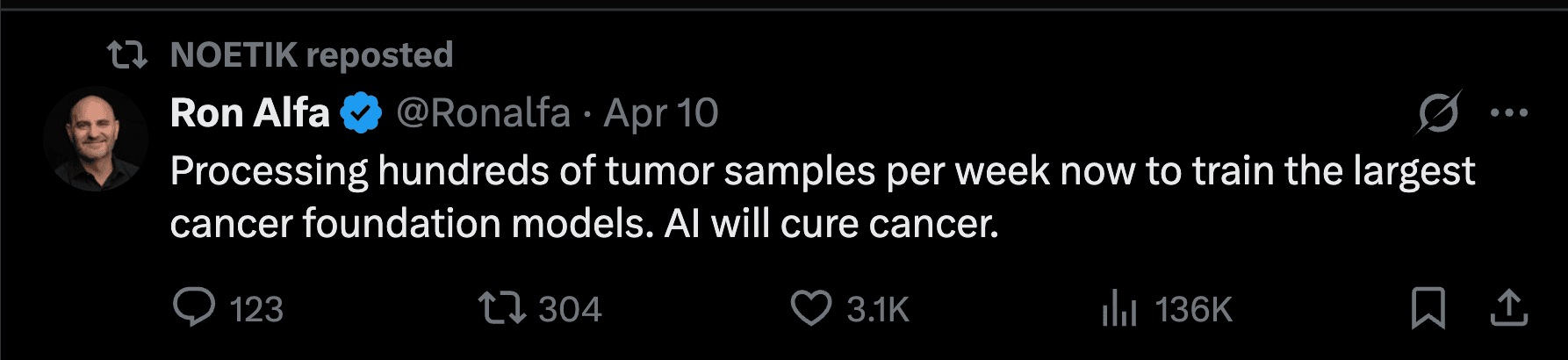 🔬 Training Transformers to solve 95% failure rate of Cancer Trials — Ron Alfa & Daniel Bear, Noetik