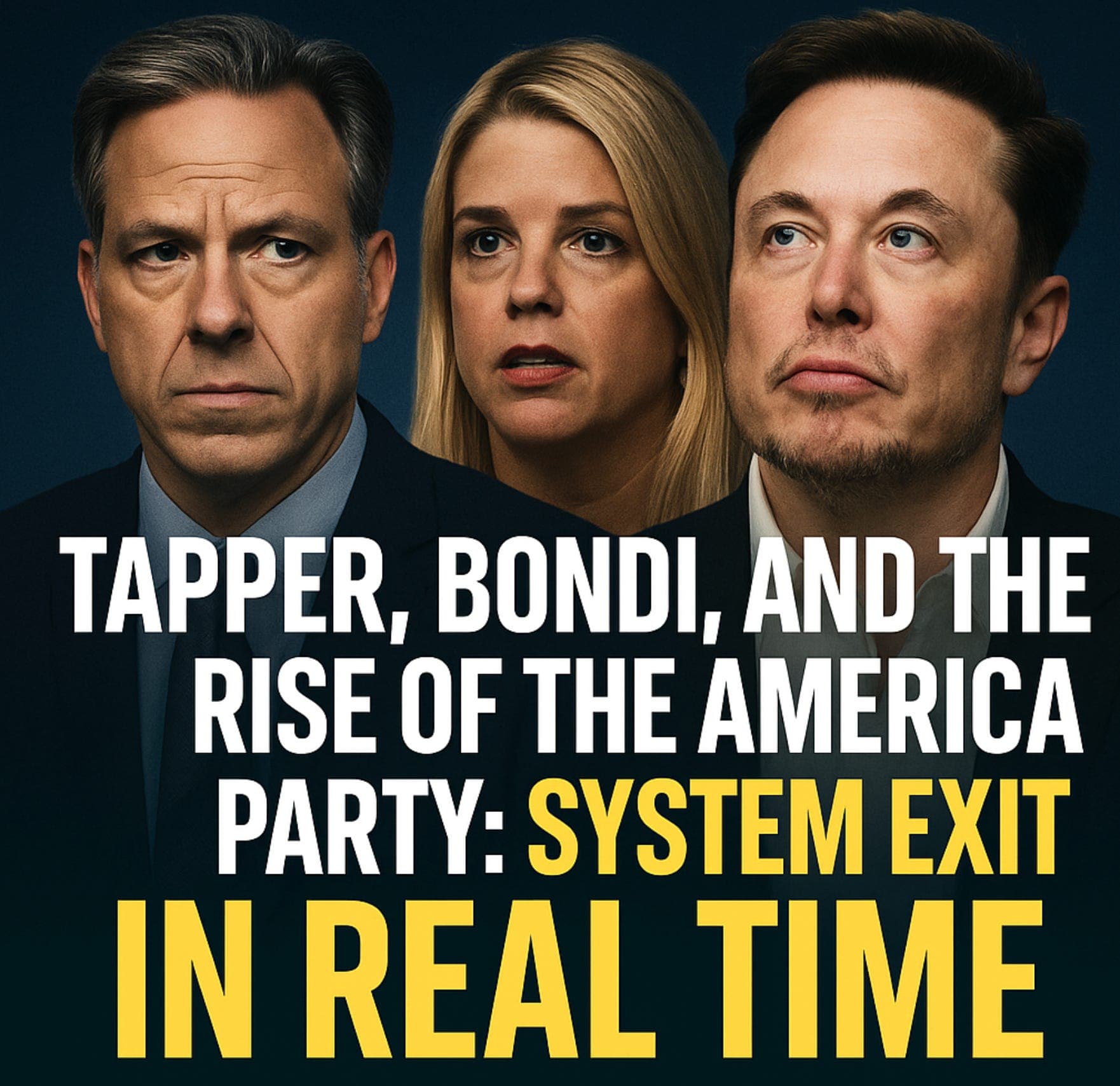 Tapper, Bondi, and the Rise of the America Party: System Exit in Real Time