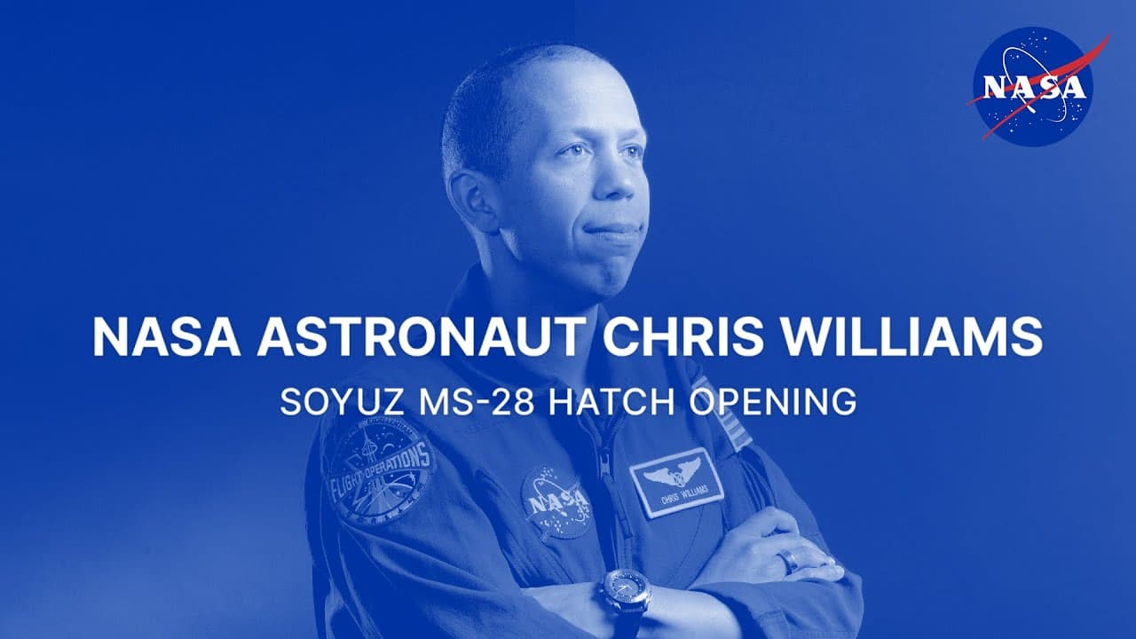 NASA Astronaut Chris Williams Soyuz MS-28 Hatch Opening