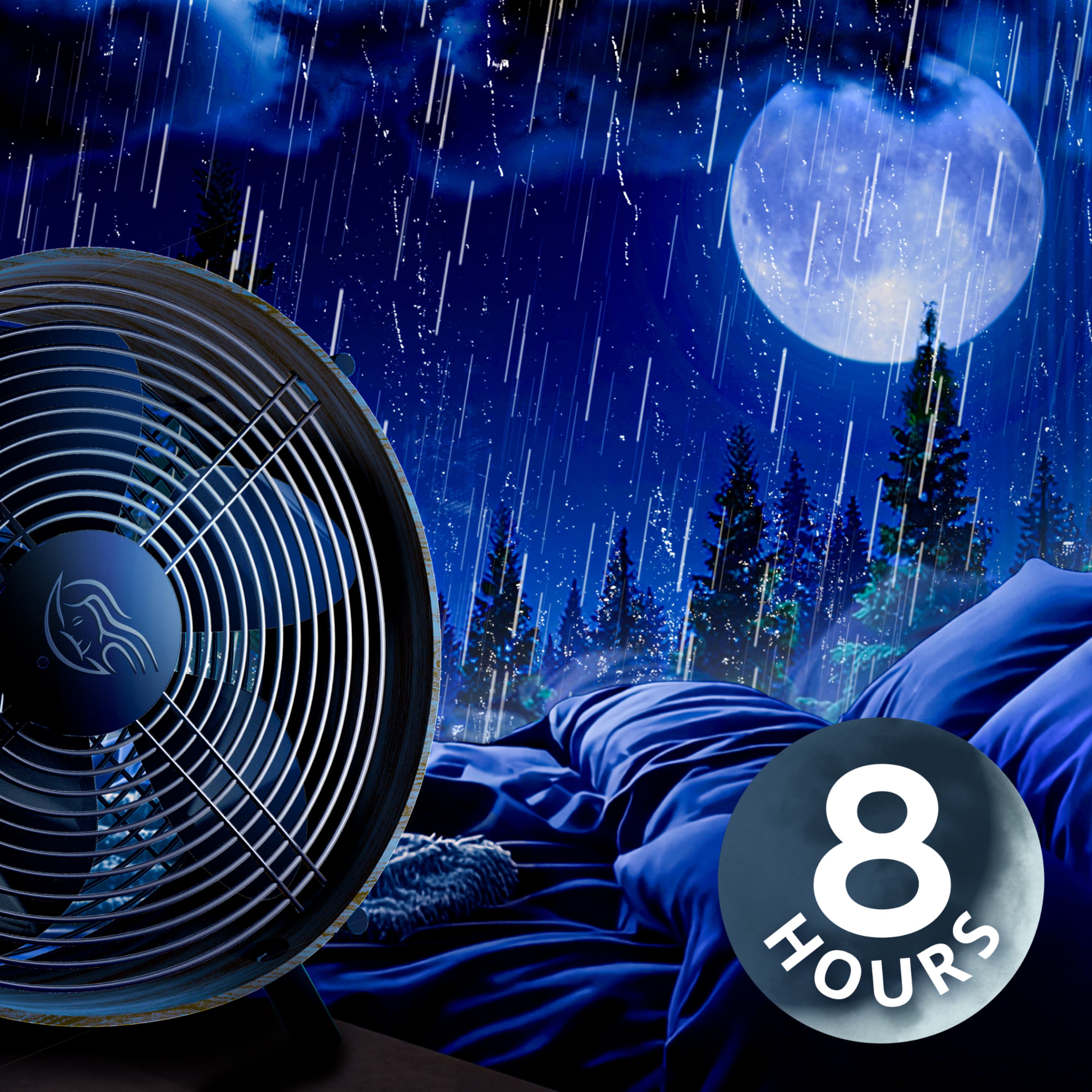 Fan White Noise & Rain for Insomnia Relief and Deep Sleep | 8 Hours