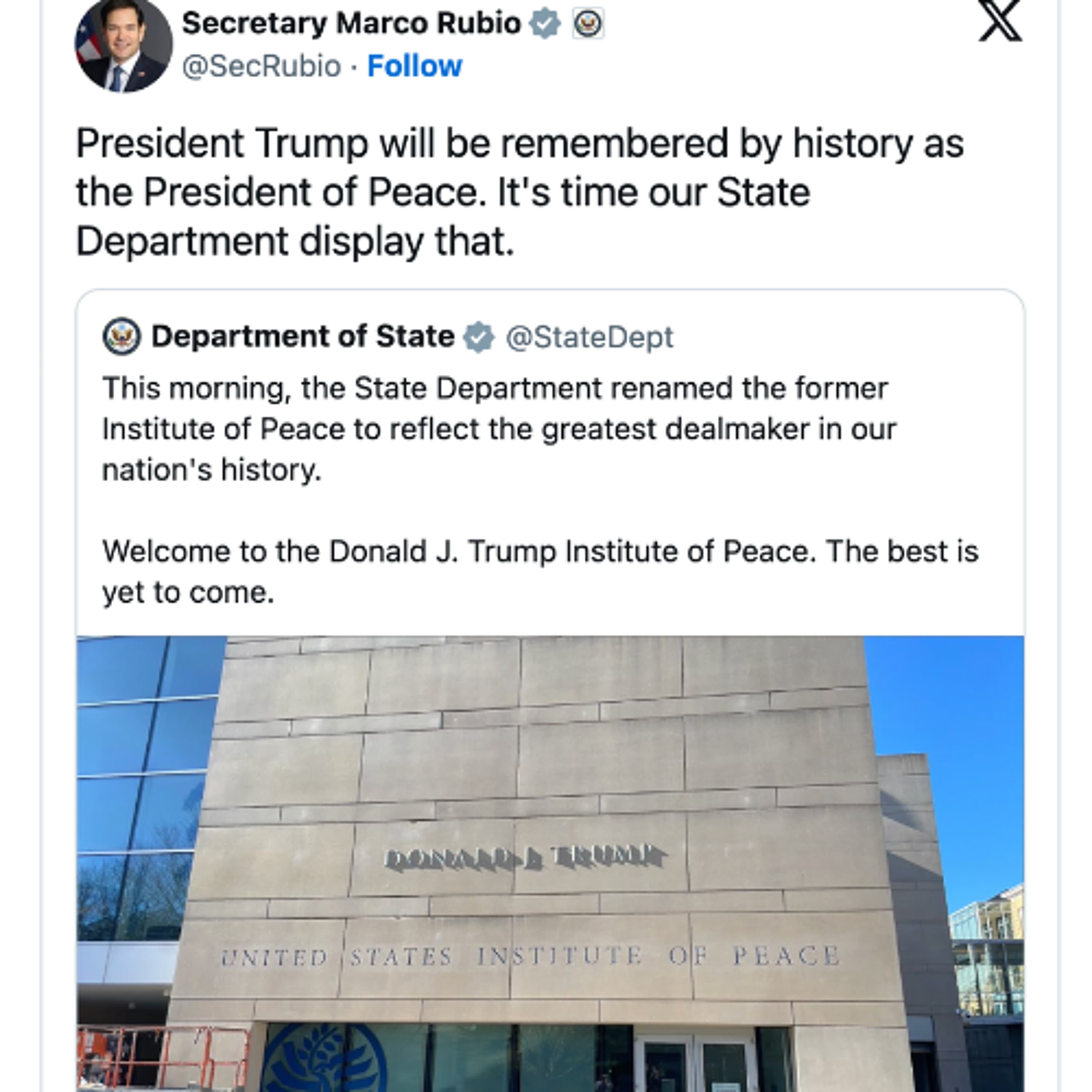 Trump's Henchmen Keep Calling Their War Slut President A Peacemaker
